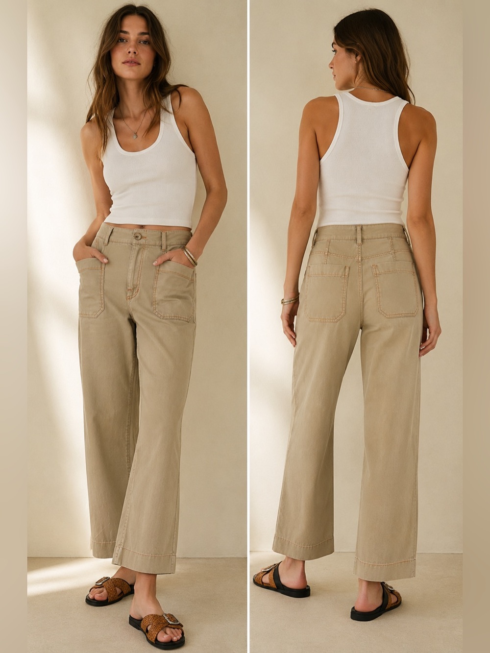 Maeve  Anthropologie The Colette Pants in Tan Size 32